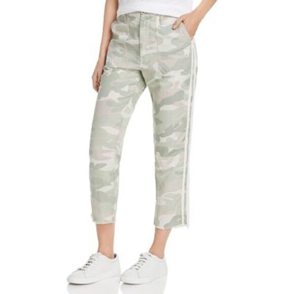 MOTHER The Shaker Chop Crop Fray Jeans Desert Print Camo, Size 25 - Picture 1 of 12